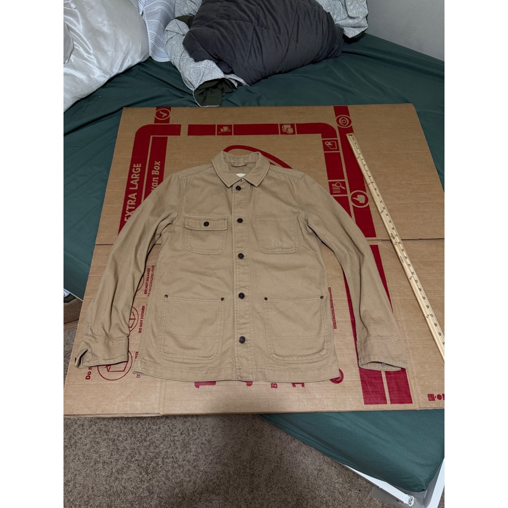 Spao Regiment Mens Khaki Tan Cotton Twill Chore Jacket Utility Work Coat